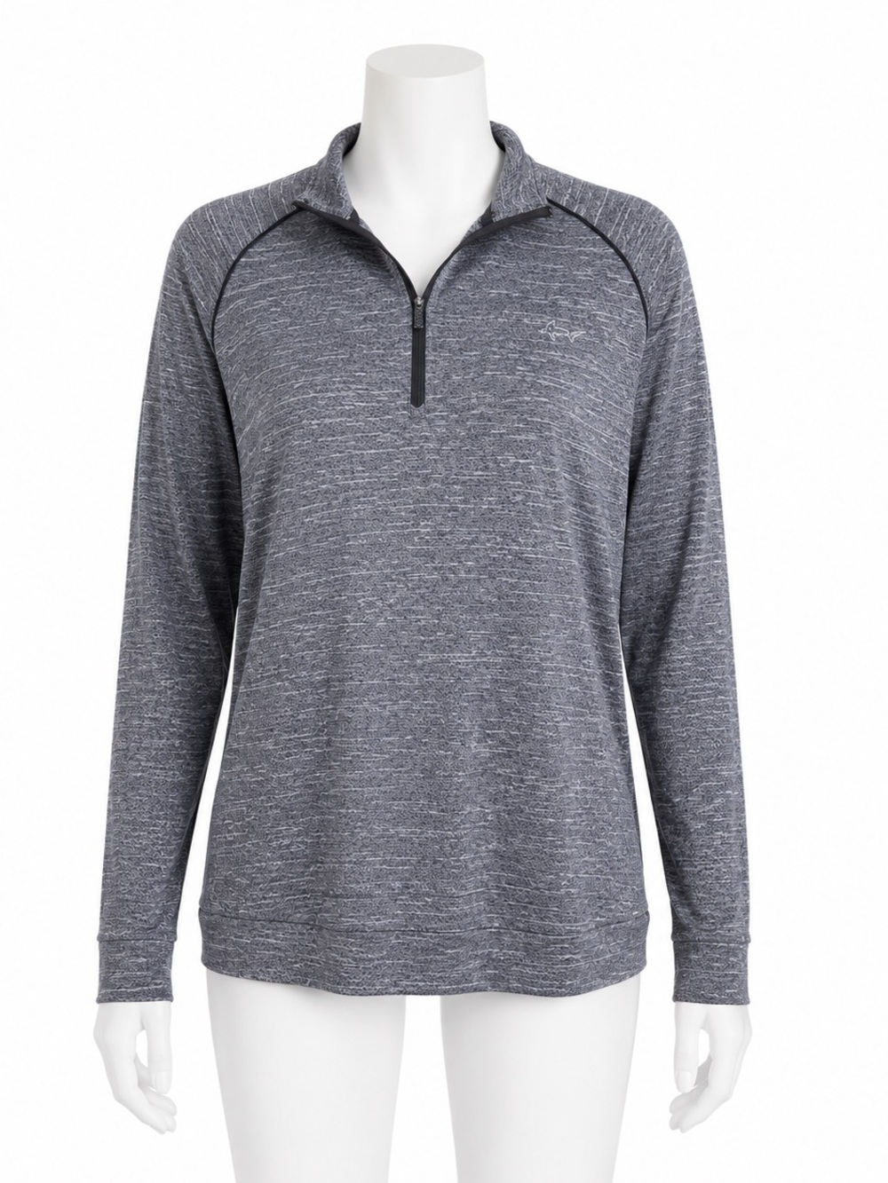 Greg Norman Collection Marled Charcoal Quarter-Zip Performance Pullover